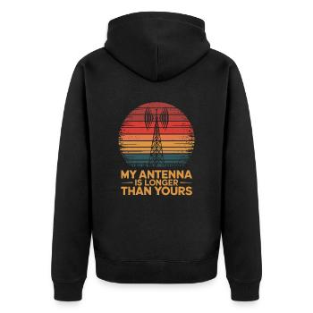 Amateurfunk: Meine Antenne Ist Länger - Unisex Premium Bio Zip Hoodie - Schwarz - Hinten - Nico (187cm)