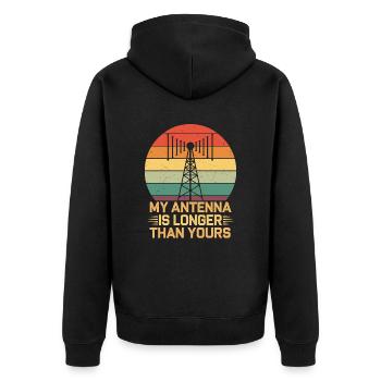 Amateurfunk: Meine Antenne Ist Länger Als Deine - Unisex Premium Bio Zip Hoodie - Schwarz - Hinten - Nico (187cm)