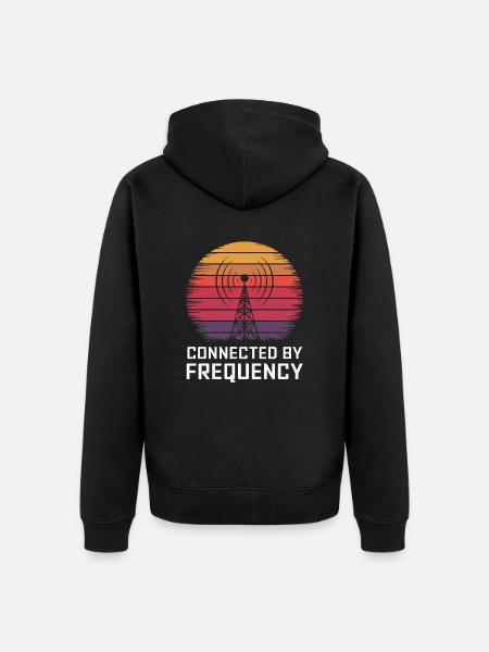 Amateur Radio Connected by Frequency - Unisex Premium Organic Zip Hoodie - black