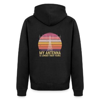 Antenne radio amateur Mon antenne est - Veste à capuche bio Premium Unisexe - noir - Dos - Nico (187cm)