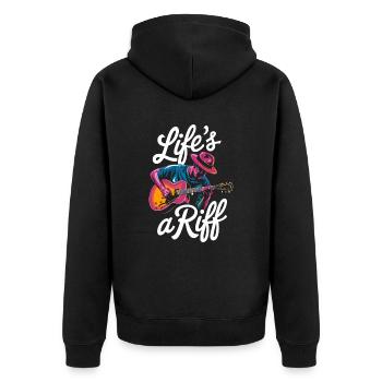 Jazz: Life's A riff with guitar - Unisex Premium Organic Zip Hoodie - black - Back - Nico (187cm)
