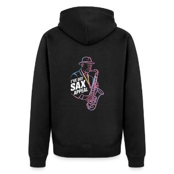 I Have Sax Appeal Jazz Music - Unisex Premium Organic Zip Hoodie - black - Back - Nico (187cm)