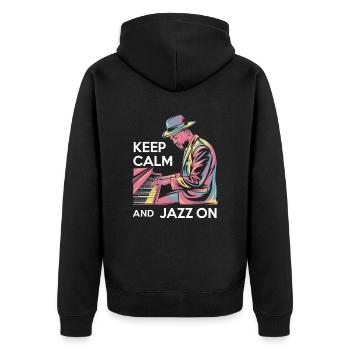 Détendez-vous et profitez de la musique jazz - Veste à capuche bio Premium Unisexe - noir - Dos - Nico (187cm)