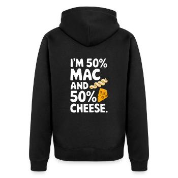 Je suis 50% macaroni et 50% drôle au fromage - Veste à capuche bio Premium Unisexe - noir - Dos - Nico (187cm)