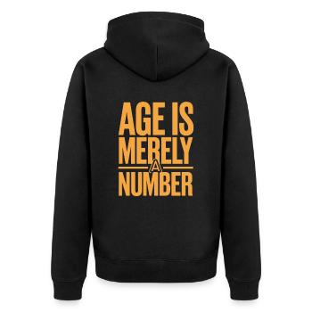 L’âge n’est qu’un chiffre Anniversaire vieillissant - Veste à capuche bio Premium Unisexe - noir - Dos - Nico (187cm)