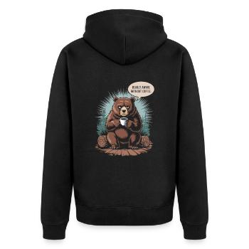 Café Bear pour les du matin - Veste à capuche bio Premium Unisexe - noir - Dos - Nico (187cm)