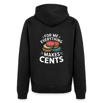 To me, everything makes sense with coins - Unisex Premium Organic Zip Hoodie - black - Back - Nico (187cm)