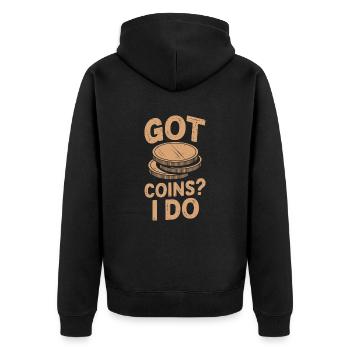 Numismatics: Do you have coins? I do - Unisex Premium Organic Zip Hoodie - black - Back - Nico (187cm)
