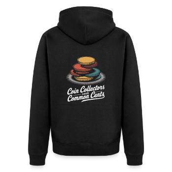 Coin collectors have common sense - Unisex Premium Organic Zip Hoodie - black - Back - Nico (187cm)