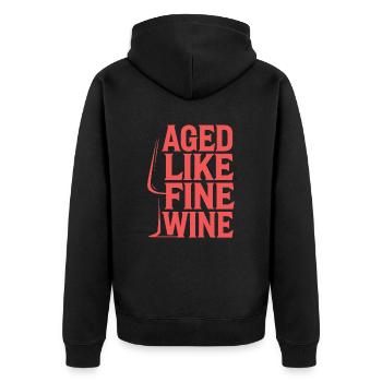 Birthday Getting Older Like Good Wine - Unisex Premium Organic Zip Hoodie - black - Back - Nico (187cm)