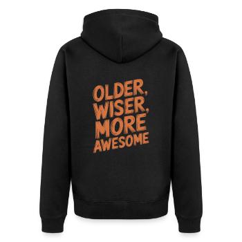 Plus âgé, plus intelligent, plus génial - Anniversaire plus vieux - Veste à capuche bio Premium Unisexe - noir - Dos - Nico (187cm)