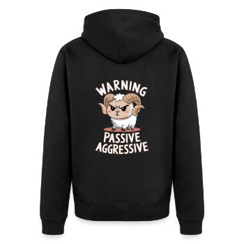 Avertissement Passif Agressif - Veste à capuche bio Premium Unisexe - noir - Dos - Nico (187cm)