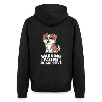 Avertissement Chien passif agressif Illustration - Veste à capuche bio Premium Unisexe - noir - Dos - Nico (187cm)