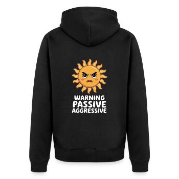 Attention Passif Agressif Soleil - Veste à capuche bio Premium Unisexe - noir - Dos - Nico (187cm)