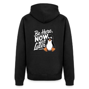 Ne soyez pas un pingouin ici plus tard - Veste à capuche bio Premium Unisexe - noir - Dos - Nico (187cm)