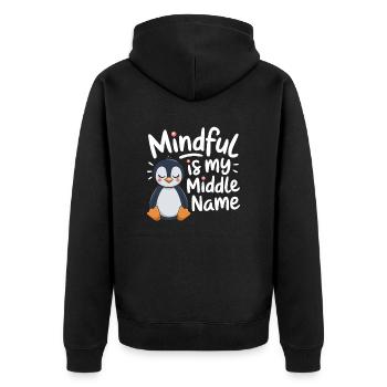 Mindfulness is my middle name - Unisex Premium Organic Zip Hoodie - black - Back - Nico (187cm)