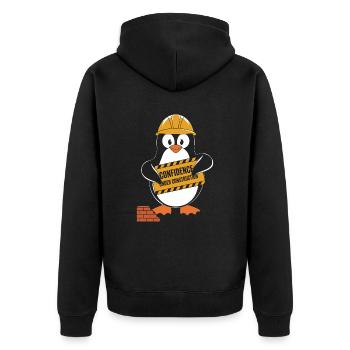 Confiance en soi dans la construction pingouin casque de construction - Veste à capuche bio Premium Unisexe - noir - Dos - Nico (187cm)