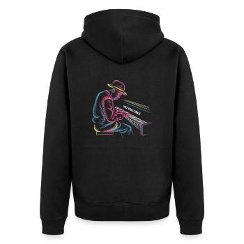 Jazz Vibes Only Piano Art - Unisex Premium Organic Zip Hoodie - black - Back - Nico (187cm)