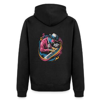 Jazz Vibes Only Music Lover Art - Veste à capuche bio Premium Unisexe - noir - Dos - Nico (187cm)