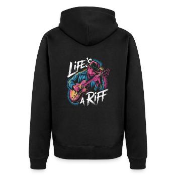 Jazz : l’inspiration musicale de la vie est un riff - Veste à capuche bio Premium Unisexe - noir - Dos - Nico (187cm)