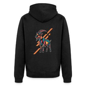 Geometric Farm Animal Graphic Colorful - Unisex Premium Organic Zip Hoodie - black - Back - Nico (187cm)