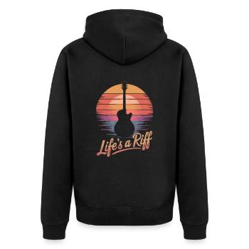 Guitar player life is a riff - Unisex Premium Organic Zip Hoodie - black - Back - Nico (187cm)