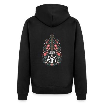 Guitar Player Life Riff Music Art - Unisex Premium Organic Zip Hoodie - black - Back - Nico (187cm)
