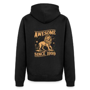 Leo Astrological Sign Zodiac Birthday Year 1999Leo - Unisex Premium Bio Zip Hoodie - Schwarz - Hinten - Nico (187cm)