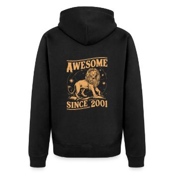 Leo Astrological Sign Zodiac Birthday Year 2001Leo - Unisex Premium Bio Zip Hoodie - Schwarz - Hinten - Nico (187cm)