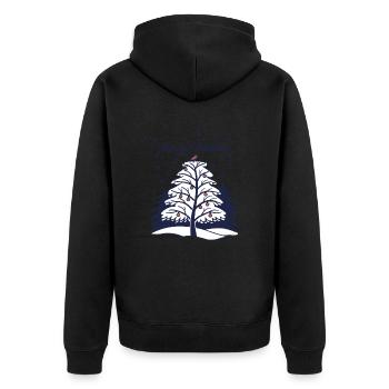 Joyeux Noël - Arbre de Noël et oiseau - Veste à capuche bio Premium Unisexe - noir - Dos - Nico (187cm)
