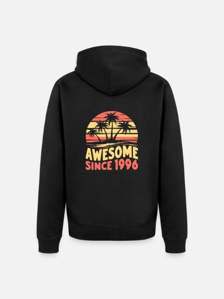 Awesome Since 1996 Birthday - Unisex Premium Organic Zip Hoodie - black