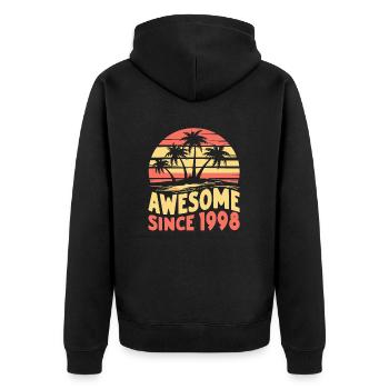 Awesome Since 1998 Birthday - Unisex Premium Organic Zip Hoodie - black - Back - Nico (187cm)