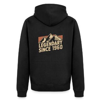 Legendär Seit 1960 Geburtstag - Unisex Premium Bio Zip Hoodie - Schwarz - Hinten - Nico (187cm)