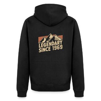 Légendaire depuis 1969 Anniversaire - Veste à capuche bio Premium Unisexe - noir - Dos - Nico (187cm)