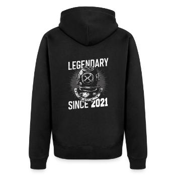 Legendary since 2021 - Diving Diver Birthday - Unisex Premium Organic Zip Hoodie - black - Back - Nico (187cm)