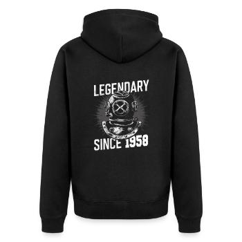 Légendaire depuis 1958 - Plongée Plongeur Anniversaire - Veste à capuche bio Premium Unisexe - noir - Dos - Nico (187cm)