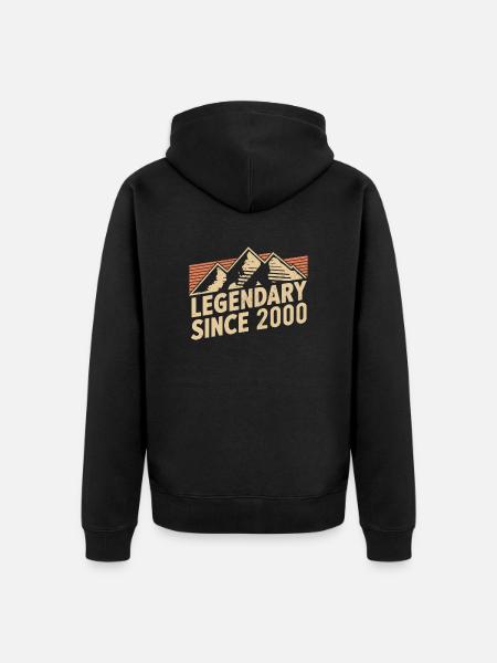 Legendary since 2000 Birthday - Unisex Premium Organic Zip Hoodie - black