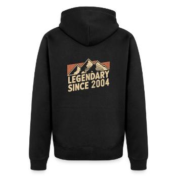 Légendaire depuis 2004 Anniversaire - Veste à capuche bio Premium Unisexe - noir - Dos - Nico (187cm)