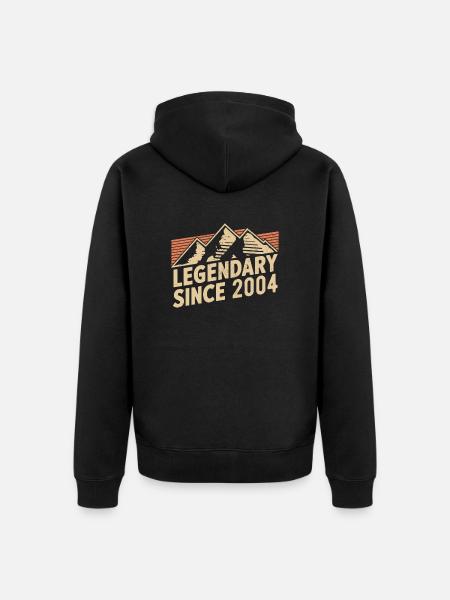 Legendary since 2004 Birthday - Unisex Premium Organic Zip Hoodie - black