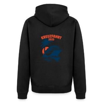 Kreuzfahrt 2025, Kreuzfahrtschiff, Schiffsreise - Unisex Premium Bio Zip Hoodie - Schwarz - Hinten - Nico (187cm)