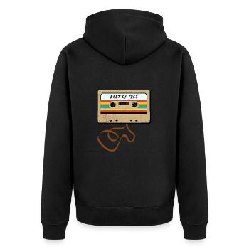 Cassette - Le meilleur de 1965 - Anniversaire - Veste à capuche bio Premium Unisexe - noir - Dos - Nico (187cm)