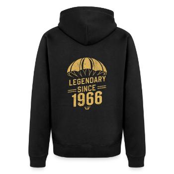 Légendaire depuis 1966 - Parachutiste Anniversaire Vintage - Veste à capuche bio Premium Unisexe - noir - Dos - Nico (187cm)