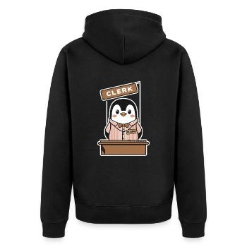 Drôle de pingouin Desk Clerk - Veste à capuche bio Premium Unisexe - noir - Dos - Nico (187cm)