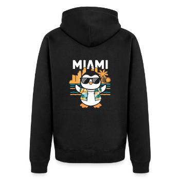 Pingouin de Miami avec lunettes de soleil - Veste à capuche bio Premium Unisexe - noir - Dos - Nico (187cm)