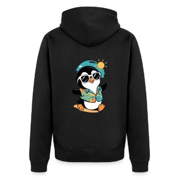 Pingouin Cool En Chemise Hawaïenne Avec Des Lunettes De Soleil Et - Veste à capuche bio Premium Unisexe - noir - Dos - Nico (187cm)