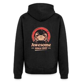 Krebs Sternzeichen Geburtstag Seit 1957 Großartig - Unisex Premium Bio Zip Hoodie - Schwarz - Hinten - Nico (187cm)