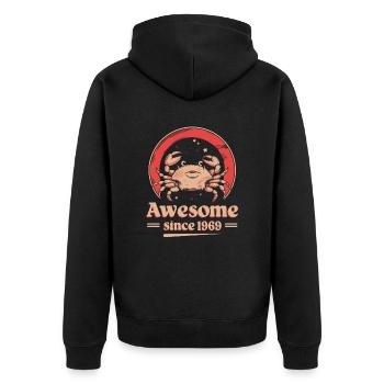 Krebs Sternzeichen Geburtstag Seit 1969 Großartig - Unisex Premium Bio Zip Hoodie - Schwarz - Hinten - Nico (187cm)