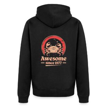Zodiaque Cancer Anniversaire Depuis 1977 Grand - Veste à capuche bio Premium Unisexe - noir - Dos - Nico (187cm)
