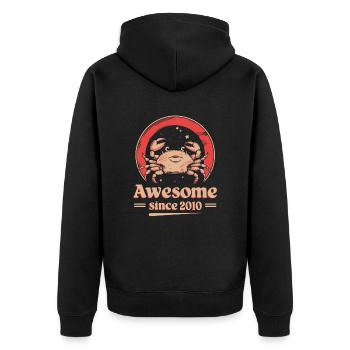 Krebs Sternzeichen Geburtstag Seit 2010 Großartig - Unisex Premium Bio Zip Hoodie - Schwarz - Hinten - Nico (187cm)