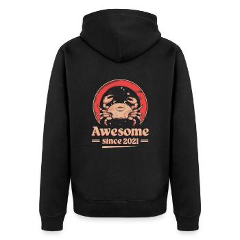 Zodiaque Cancer Anniversaire Grand depuis 2021 - Veste à capuche bio Premium Unisexe - noir - Dos - Nico (187cm)